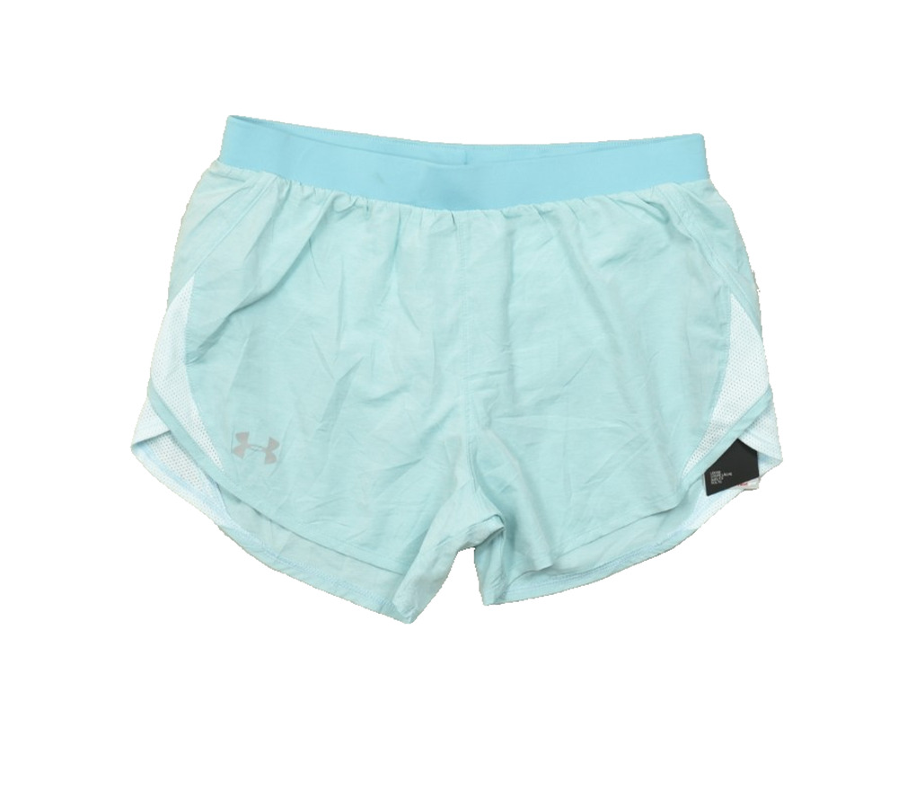 NEW Under Armour Fly-By 2.0 Women's Running Shorts Small Light Blue HeatGear NWT